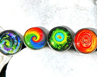 Set of 4 Interchangeable Snaps Spiral Patterns Snap Charms Noosa Style Chunk Snap Jewelry Ginger Snaps Jewelry European Jewelry Snap Buttons