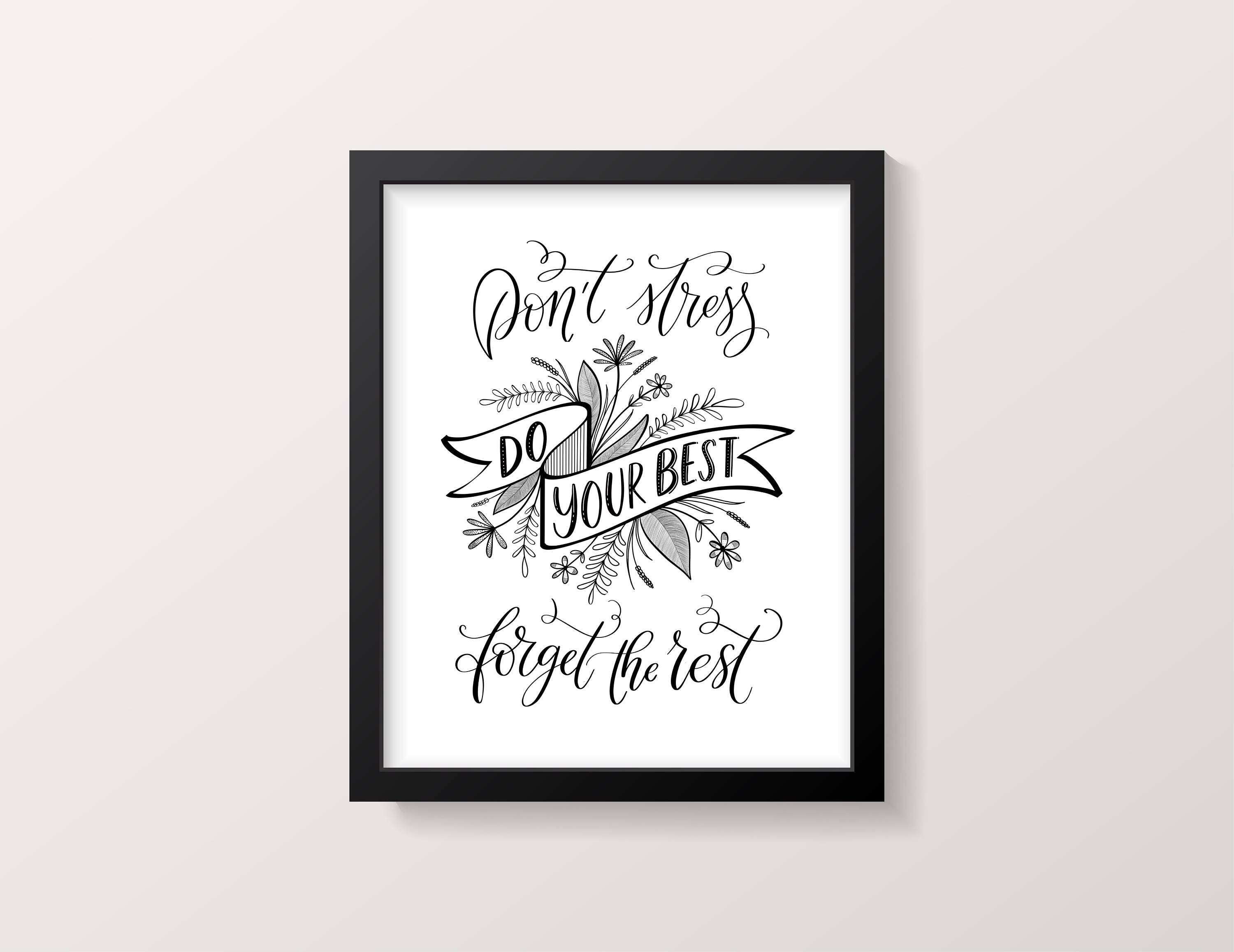 Don't Stress Do Your Best Printable Homeschool decor | Etsy