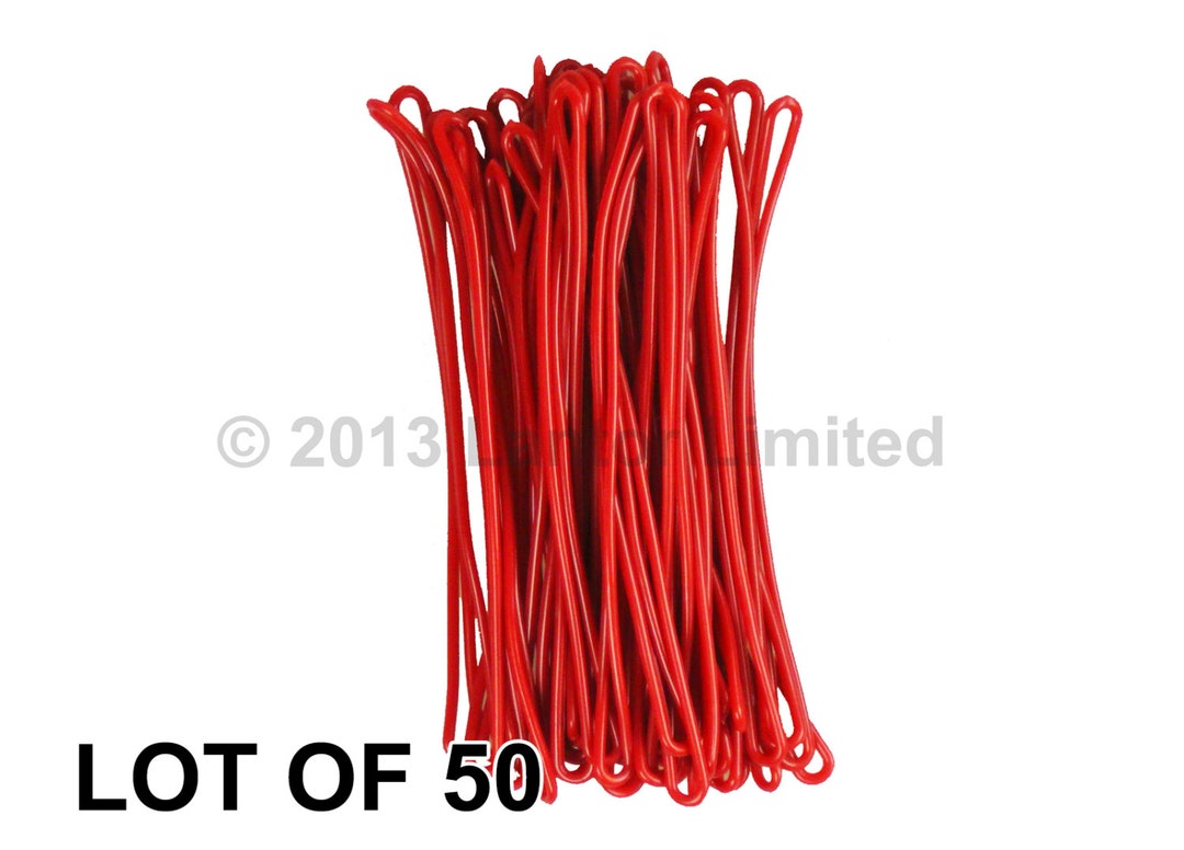 Luggage Tag PVC Plastic Loops Red 6 Worms Flexible Lot of 50 LTL01RED
