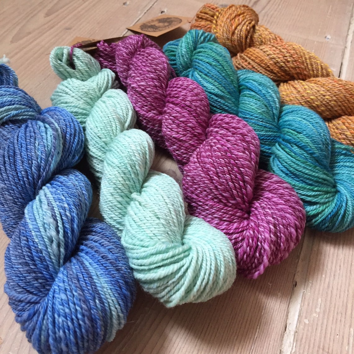 Three Ply Yarns Handspun and Handdyed Etsy