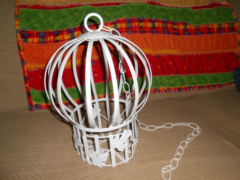 Big Birdcage Bird Cage Vintage Home Interiors And Gifts Inc White Metal Decorative 14 X 10 5