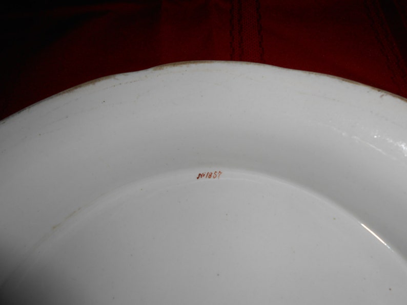 Antique Asian Whole Cheese Plate Cake Server Pottery Pedestal Stand