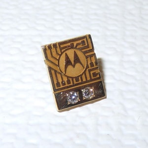 Vintage 10K Gold & Diamanten Krawatte Tack - Gelbgold und zwei echte Diamanten - Motorola