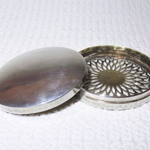 Antique Sterling Silver Vinaigrette - Thomae Co. Perfume Scent Holder - Art Deco Scent Perfume Compact - Openwork Vinaigrette - Gilt Inside