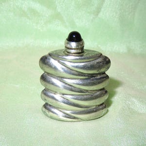Vintage Sterling Silver Perfume Scent Bottle & Dauber with Red Cabochon Stone - Marked STERLING ORMEX Mexico - Sterling Silver Perfume Flask