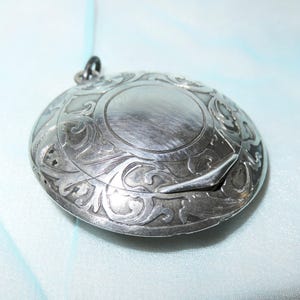 Antique Sterling Silver Engraved Chatelaine Compact Case Pendant - Sterling & Vermeil Snuff Box - Mirrored Compact - Mauser Mfg. Co.