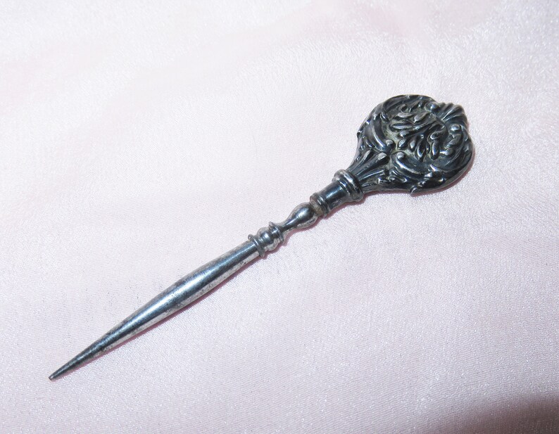 Antique Sterling Silver Sewing Awl Sewing Punch Tool Etsy