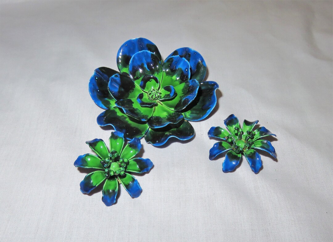 Parure De Bijoux Vintage - Clip Et Broche - Occasion - Style Rétro