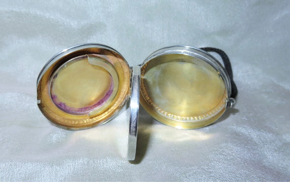 Antique Solid Sterling Silver Wristlet Mirrored P… - image 5