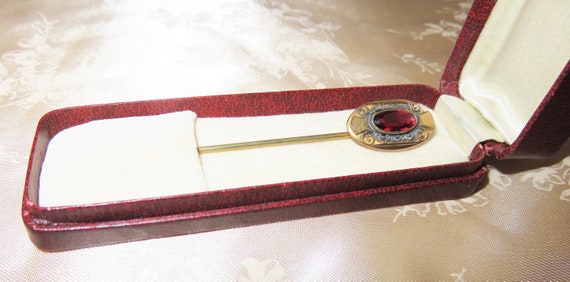 Antique Gold Filled Ruby Stone Stick Pin in Antiq… - image 6