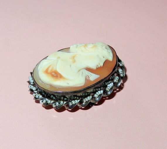 Antique 10K Gold Victorian Carved Shell Cameo Gol… - image 2