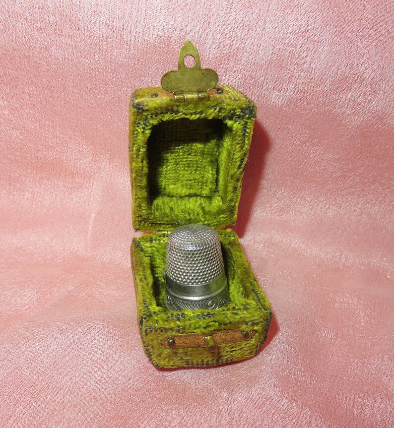 Victorian Antique Velvet Thimble Holder & Sterling Silver Etsy