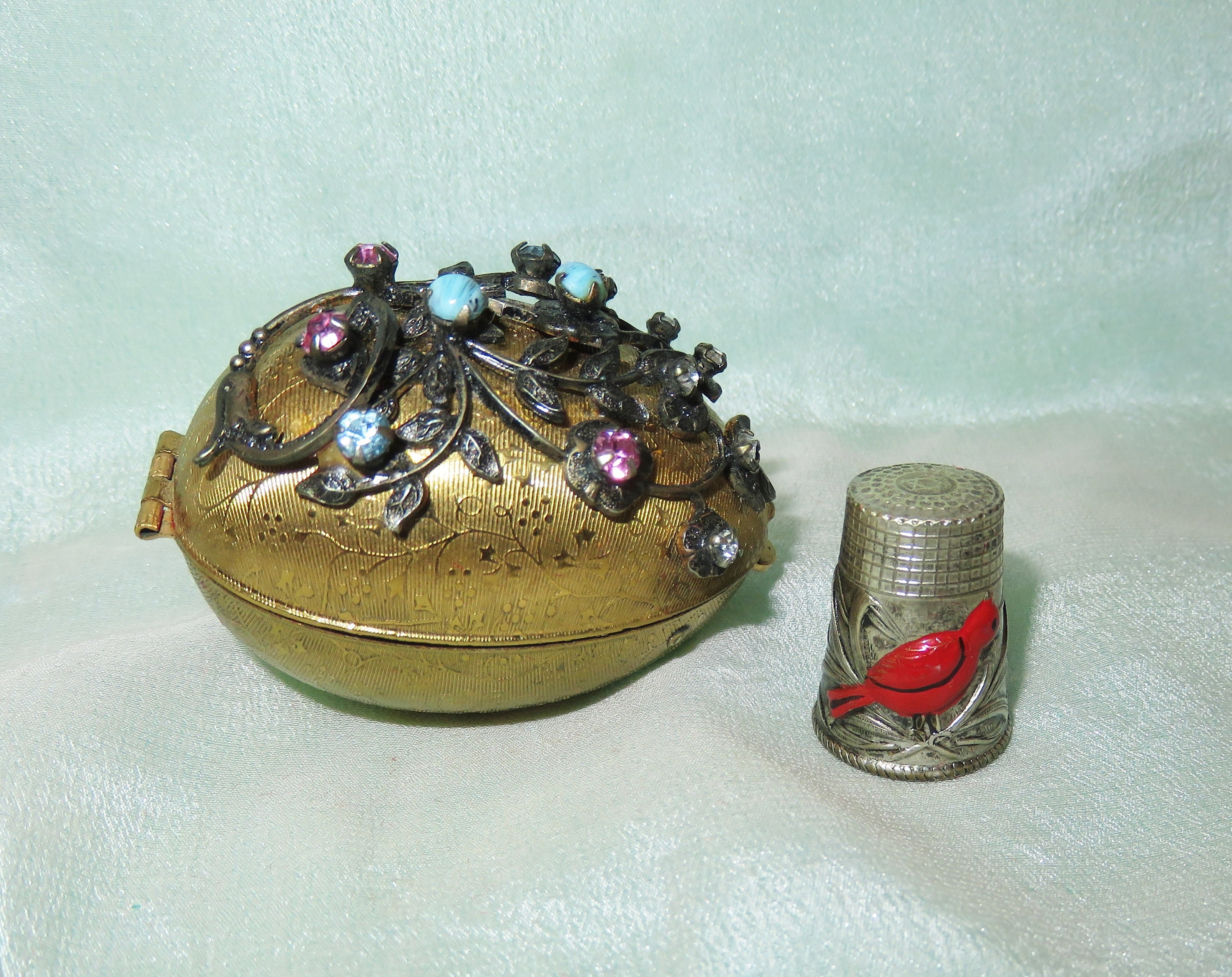 Sewing Thimble Token, Aged Brass - decorative objects