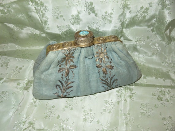 RARE Antique Pill Box Handbag Purse with Hinged Pi