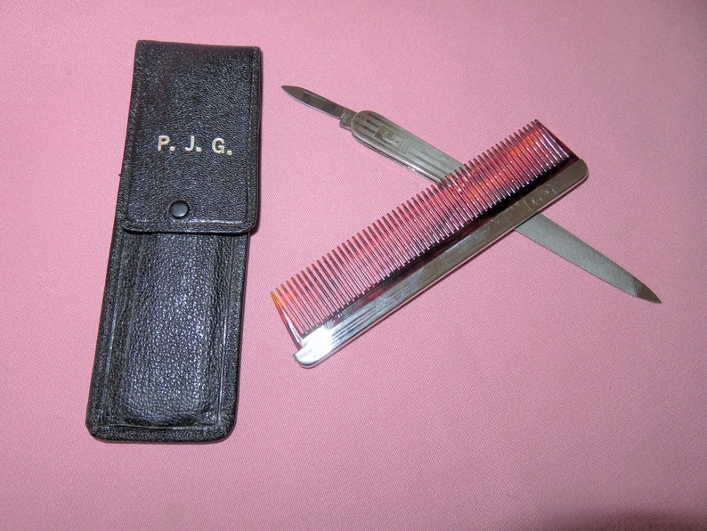 Antique 2 Piece Sterling Silver Travel Grooming Setsterling Etsy