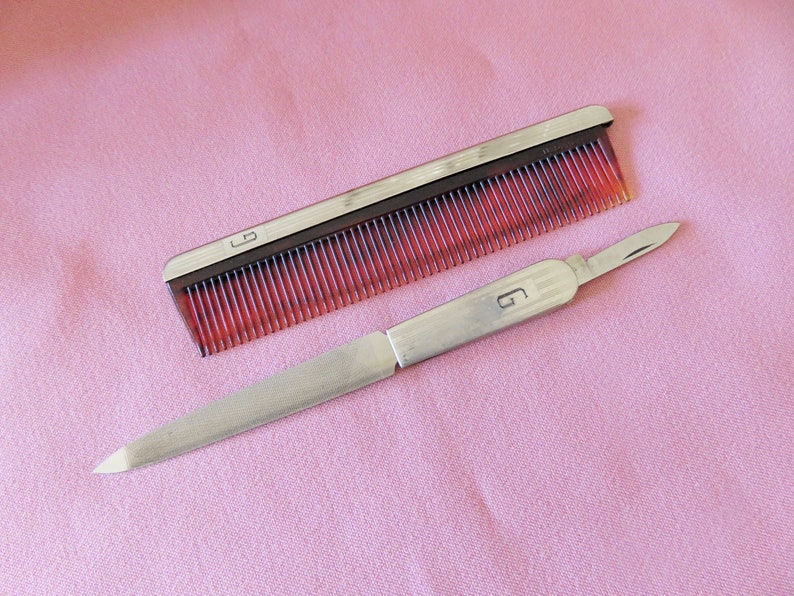 Antique 2 Piece Sterling Silver Travel Grooming Setsterling Etsy