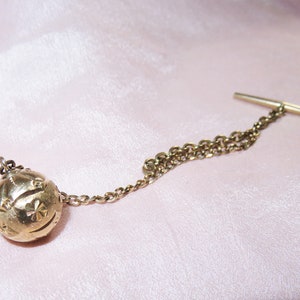 Antique Gold Filled T-bar Pocket Watch Chain and Gold Filled Etched ...
