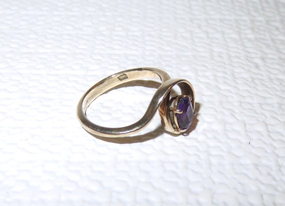 Lovely Vintage 14K Solid Gold & Amethyst Ring - Y… - image 7