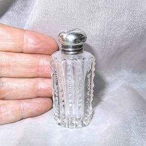 Antique Cut Crystal Perfume Scent Bottle with Sterling Lid - Schinder & Co. David Loebl - 1905 Petite Perfume Scent Bottle