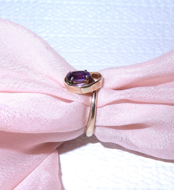 Lovely Vintage 14K Solid Gold & Amethyst Ring - Y… - image 5