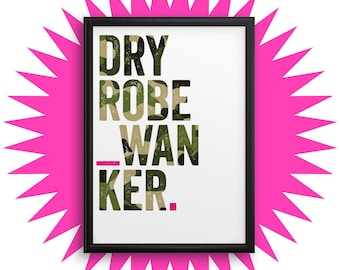 Funny Wild Swimming Print: Dryrobe Swimmer Gift (A5 A4 A3) - swimmer swimming gifts