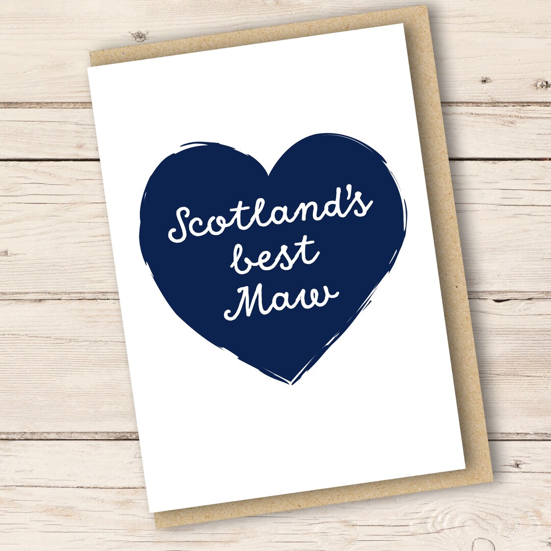 Scotland's Best Maw Funny Scottish Greeting Cards for Mum, Card for Mum