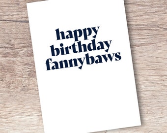 Funny Scottish Birthday Card: Fannybaws Insult