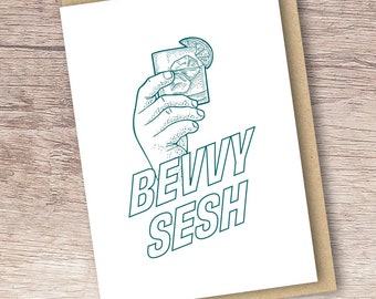 Bevvy Sesh Card: Funny Scottish Birthday Card