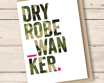 Dryrobe Wanker Greeting Card - Funny Wild Swimmer Gift
