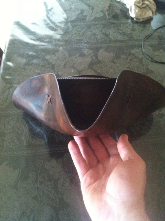 Handmade Leather Kids Pirate Hat 