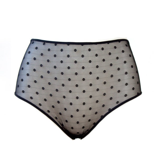 SAMPLE SALE! Kelly high waist knickers. polka dot mesh. made to order