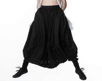Black Balloon Skirt Made of Jersey With Two Side Pockets, Jersey Skirt, Midi  Skirt, Black Skirt - Etsy