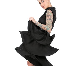 Vestido vanguardista negro, vestido deconstruido para mujer, vestido de festival, vestido de fiesta extravagante, ropa vanguardista