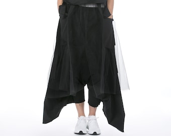 Avant Garde Pants, Black Skirt Pants, Steampunk Pants, Futuristic Clothing, Cyberpunk Pants, Pocket Pants, Avant Garde Clothing, Harem