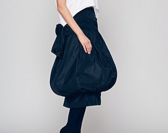 Navy Blue Bubble Skirt, High Waist Skirt, Avant Garde Skirt, Deconstructed Fashion, Oversized Loose Fit Skirt, Extravagant Skirt