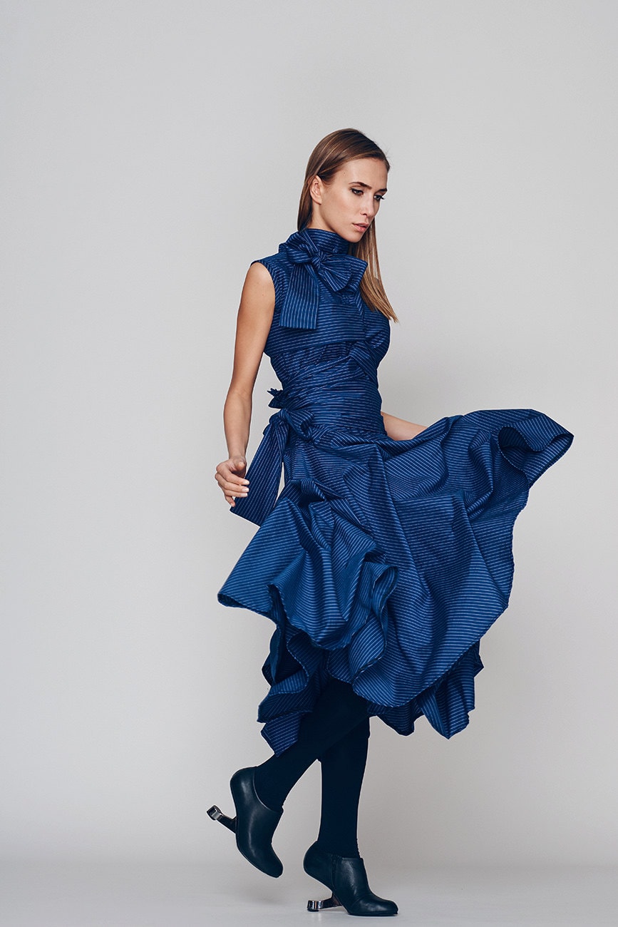 Blue Cocktail Dress Wedding Guest Dress Avant Garde - Etsy