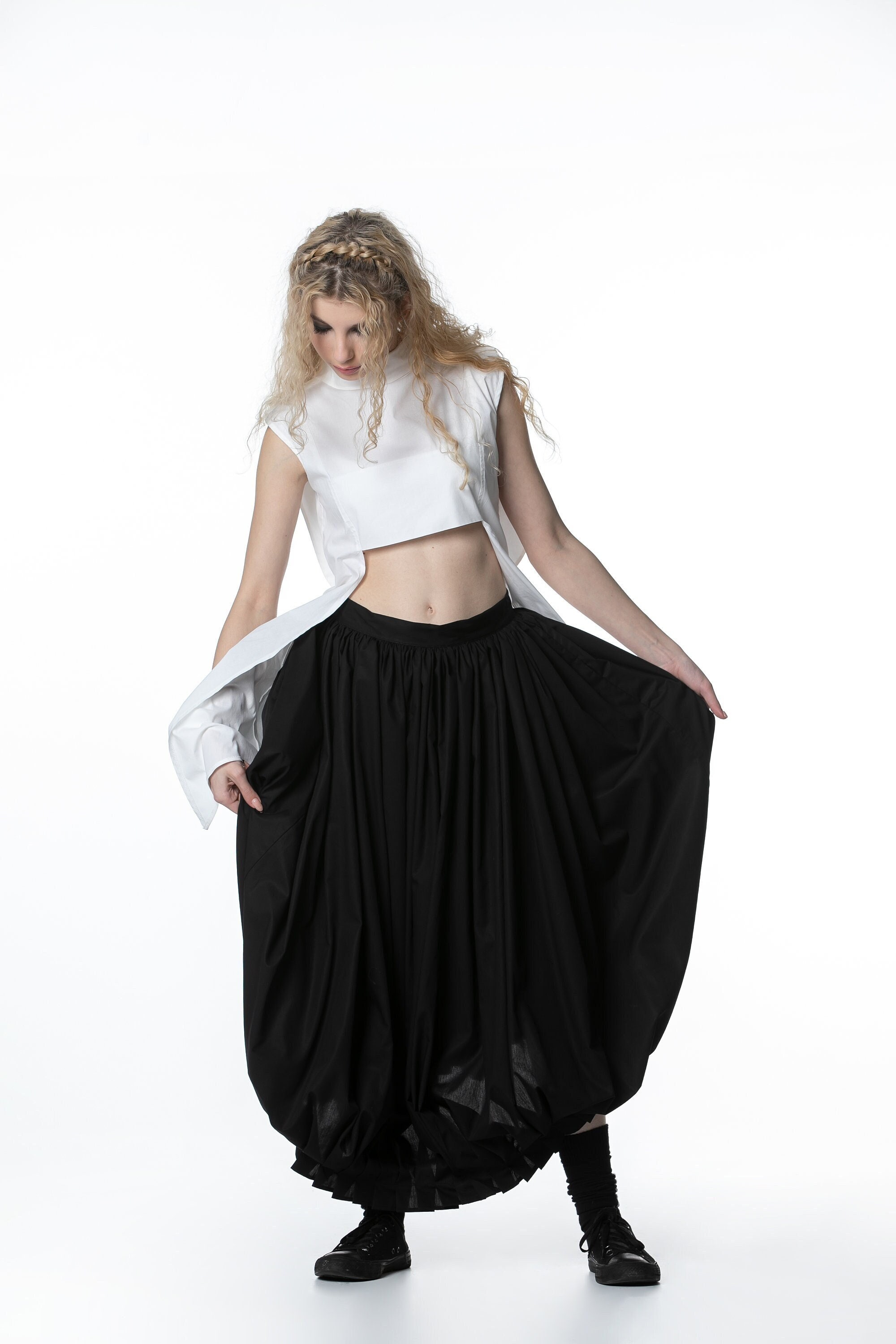 BLACK BY MOUSSY gather balloon skirt