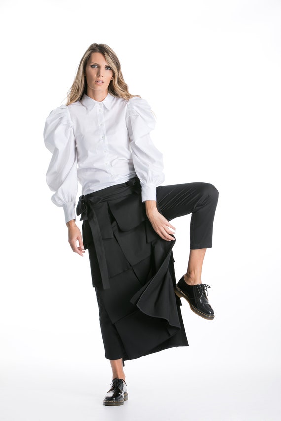 Futuristic Pants With Detachable Skirt Designer Pants Avant Garde Clothing Winter Skirt Pants fall Futuristic Clothing festival Cyberpunk Etsy Canada