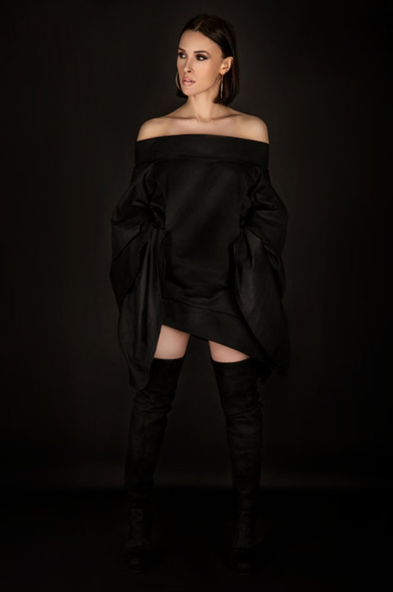 Extravagant Top with Statement Sleeves, Halloween Clothing, Avant Garde Top with Oversized Sleeves, Off Shoulder Top, Futuristic Clothing image 7