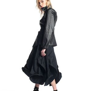 Black High Neck Jacket for Women, Cyberpunk Jacket, Asymmetrical Jacket With High Collar, Steampunk Jacket, Avant Garde Clothing