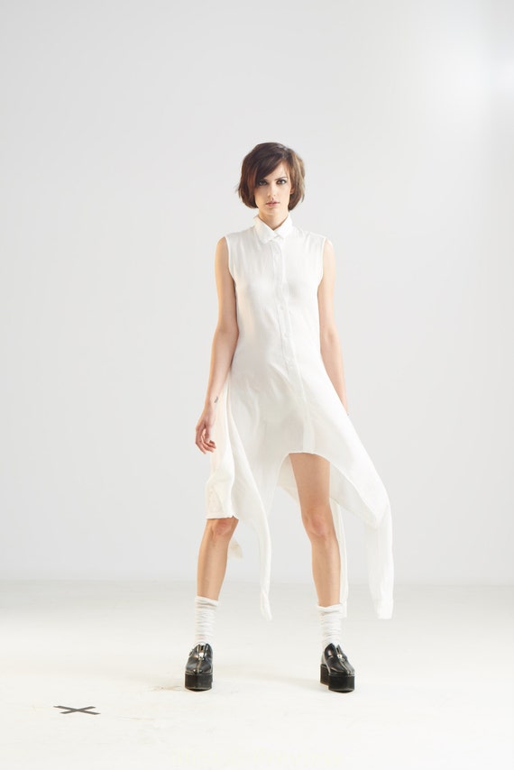 white tunic shirt dress