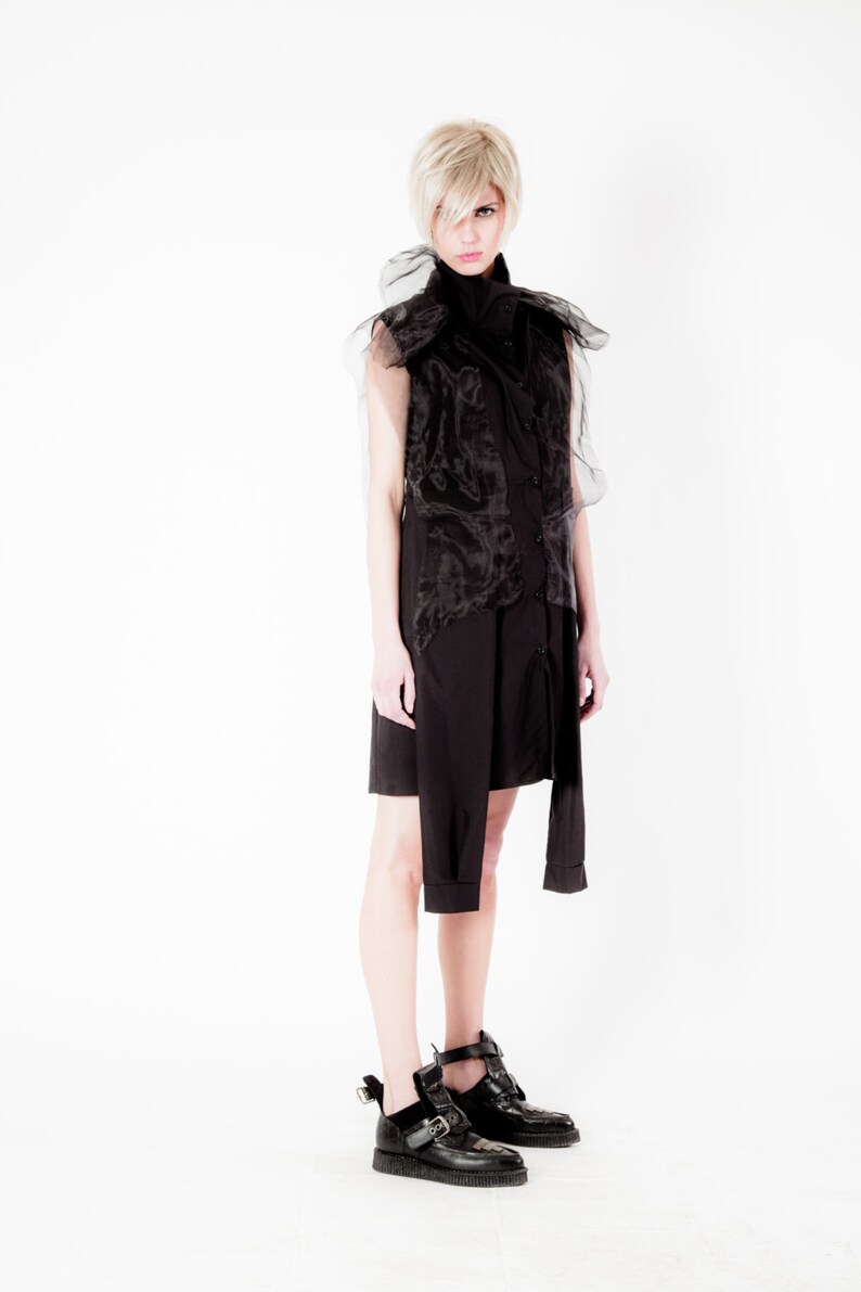 Shift Dress Asymmetrical Tunic Dress Modern Dress Black Dress Women Dress New Year/'s Eve Dress Elegant Dress Avant Garde Dress