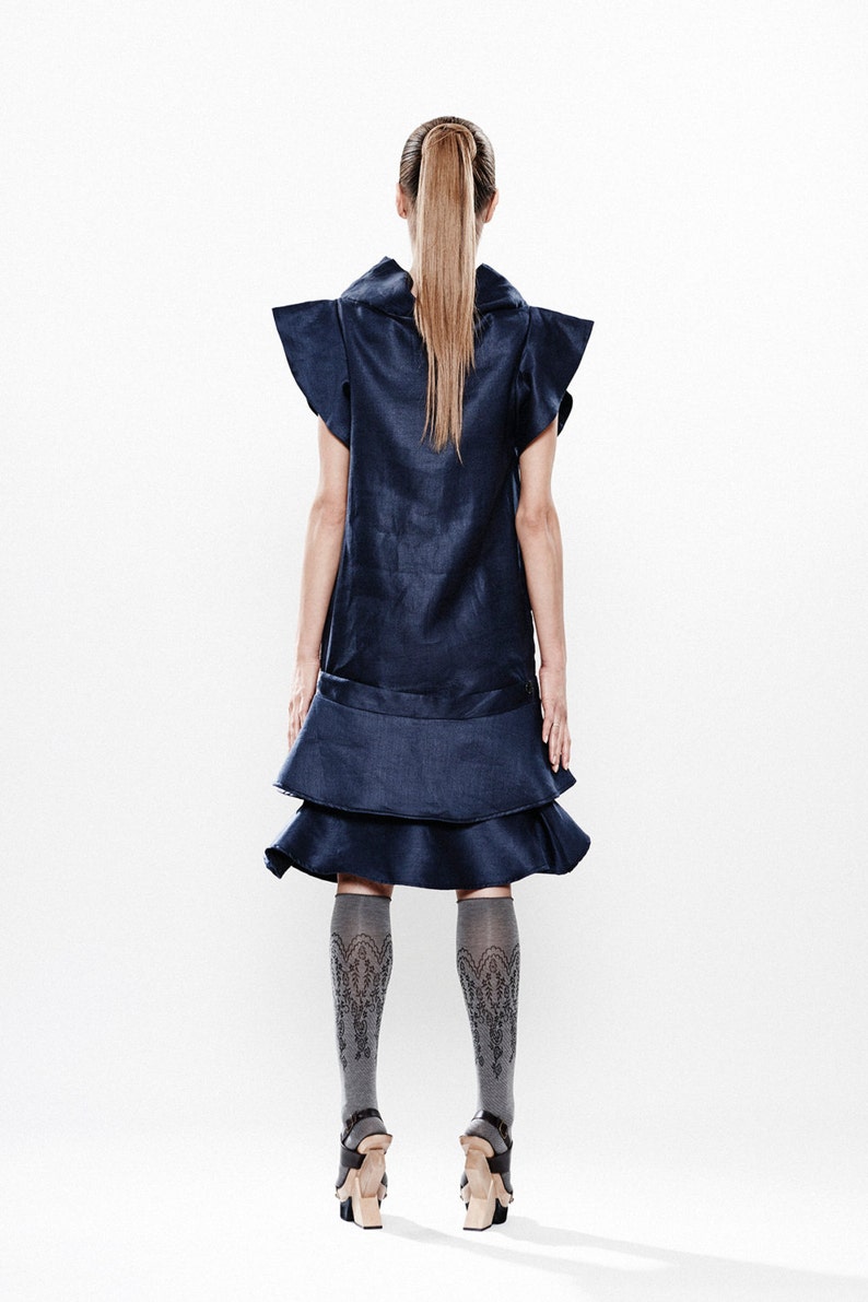 Linen Dress Cocktail Dress Metallic Dress Extravagant Etsy