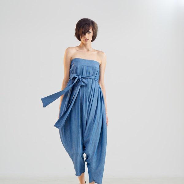 Women's Fox Print Sleeveless Harem Jumpsuit