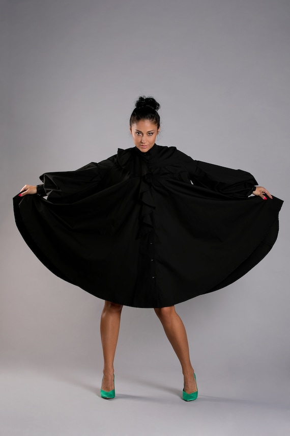 chinese dress ladies Casual Pure Color Cotton Puff Sleeve Drop Shoulder Loose Women Maxi Dr –  Come4Buy eShop main image 0