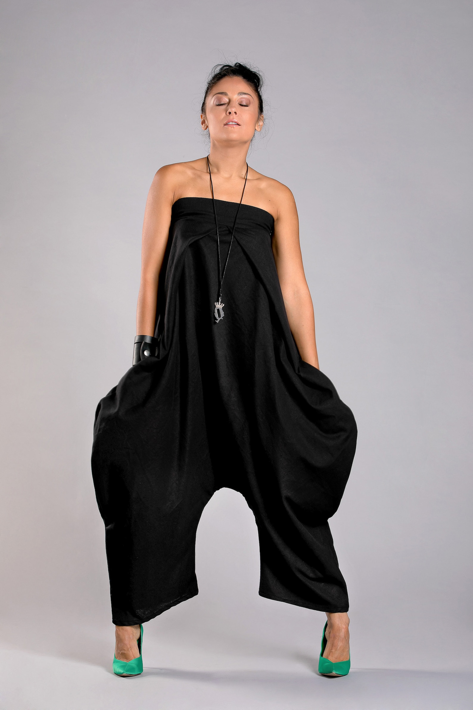 black harem jumpsuit