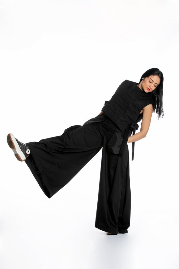 Wide Leg Pants with High Waist, Black Palazzo Pants, Plus Size Clothing, Oversized Pants, Loungewear Women Clothing, Loose Pants,Skirt Pants
