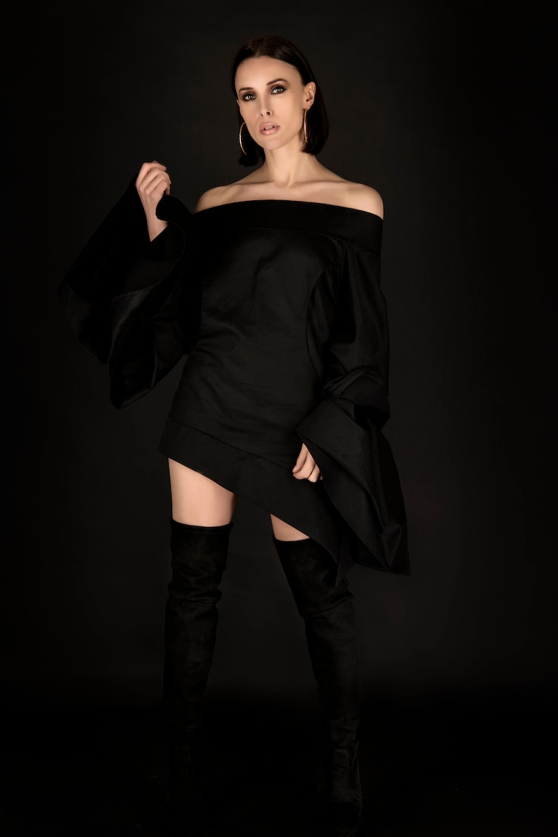 Extravagant Top with Statement Sleeves, Halloween Clothing, Avant Garde Top with Oversized Sleeves, Off Shoulder Top, Futuristic Clothing image 5