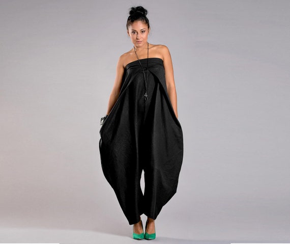 Buy Black Harem Jumpsuit Strapless Jumpsuit Loose Jumpsuit Drop