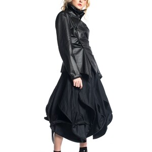 Black High Neck Jacket for Women, Cyberpunk Jacket, Asymmetrical Jacket With High Collar, Steampunk Jacket, Avant Garde Clothing